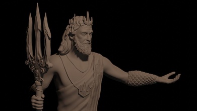 Poseidon ganhando aposta hades estatueta miniatura estátua fundida assassinos credo odisséia Grécia padrão fracasso miniaturas estatuetas arte esculturas 3d print model - Mito3D