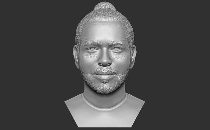 Post Malone Büste 3d Drucken bereit stl obj Formate Rapper Sänger Musik Jennifer lopez Shakira Berühmtheit berühmt aguilera chris braun derulo Tupac Elvis Sean 3D print model - Mito3D