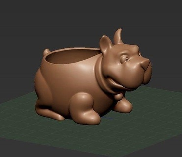 pot bulldog 3d Yazdır model tencere bitki Bahçe çiçek avlu ev dış mekan 3d print model - Mito3D
