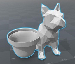 topf bulldogge hundevase christina_s blumentopf vase hund hobby diy 3d print model - Mito3D