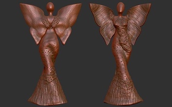 ceramica statua angelo scultura decorazione decorativo arredamento interni sculture arte Stampa in legno design intaglio cnc legna 3d print model - Mito3D