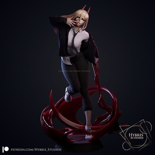motosserra comercial pacote anime respeito demônio escultura 3dprint 3dmodel imprimível arte esculturas 3D print model - Mito3D