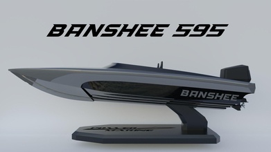 power marine banshee 595 3d print vehicle boat racing ocrda powerboat hobby diy automotive 3d print model - Mito3D