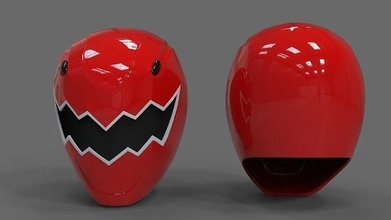 leistung ranger dino donner rot helm cosplay halloween anime comic übermensch super sentai fahrer spielzeuge spiel spiele 3d print model - Mito3D