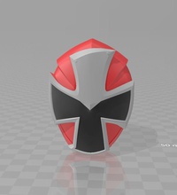 power rangers red ninninger akaninger grandfather helmet shuriken sentai art 3d print model - Mito3D