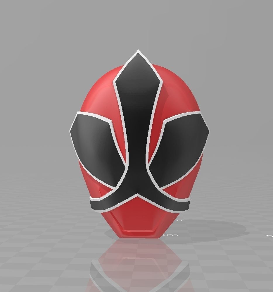 guardabosques shinkenger shiba brillo rojo guardabosque casco arte 3D print model - Mito3D