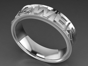 power ring jewelry printable wedding silver gold rhinoceros rings 3d print model - Mito3D