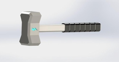 powerful hammer lightning steel iron strength ironwork metal chrome weapon 3d printing power hobby diy hand tools 3d print model - Mito3D