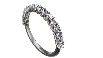 pp3 promise ring weddingband gold platinum giamond printable brilliant readytoprint jewelry rings 3d print model - Mito3D