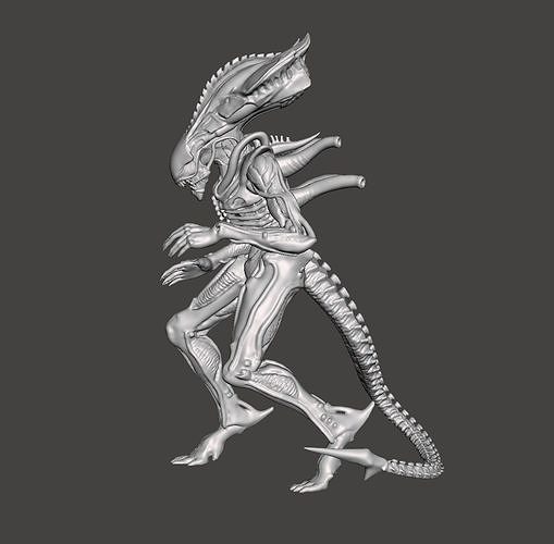 pretoriano xenomorfo alieni fireteam articolato hi poly stl xeno alieno ibrido cassetto fte giochi giocattoli 3D print model - Mito3D