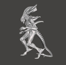 praetorian xenomorph - aliens fireteam articulated hi-poly stl xeno alien hybrid predalien fte games toys 3d print model - Mito3D