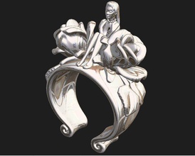 pray maiden15 jewelry maiden freedom peace ring rings 3d print model - Mito3D