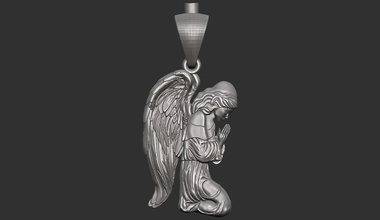 prier ange Collier pendentif bijou bijoux imprimable ailes mouche vol argent aile colliers 3d print model - Mito3D