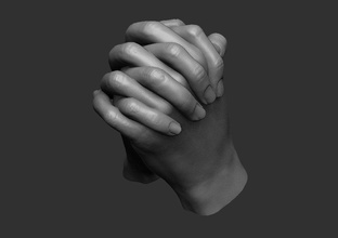 le mani in preghiera 2 art dita umana alle estremità mano sculture 3d print model - Mito3D