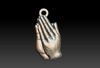 prier mains prière doigts catholique église foi fe reza religieux jésus religiou objet bible marie bijoux pendentifs 3d print model - Mito3D