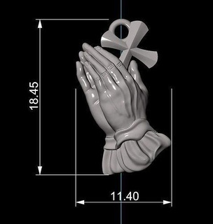 praying hands pendent prayer fingers christianity church catholic orthodox jewelry jewellery gold printable christ religiou silver hand pendants briliant stone gemstone 3d print model - Mito3D
