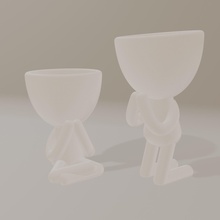 rezar robert potes robet panela plantador suculento arte esculturas 3d print model - Mito3D