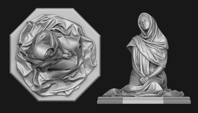 mary magdalene heykel namaz mezar taşı ölüm mezarlık marie katolik dini takı mücevher kolye isa tanrı cnc hıristiyan vesika aziz sanat heykeller 3d print model - Mito3D