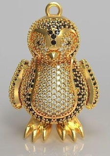 değerli tasarım 3 boyutlu Dije penguen altın takı mücevher yazdırılabilir lüks parlıyor moda aksesuarlar kolye 3d print model - Mito3D