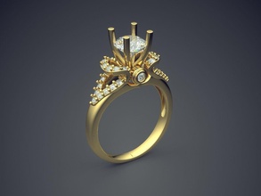 kostbare schönen Verlobungsring Schmuck gold Juwel ring Ringe Hochzeit engagement diamond genial cad gem Platin bedruckbar ist Silber detail design 3d print model - Mito3D