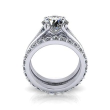 précieux diamant bague r1 bijou gemme engagement mariage bijoux argent or engagem mode sterling pendentif Collier beauté boucles d'oreilles pendentifs anneaux 3d print model - Mito3D