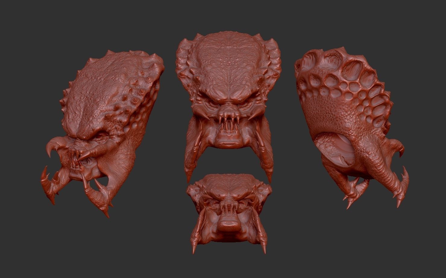 predator alien head pred scifi movie film yatuja monster hunter art 3D print model - Mito3D