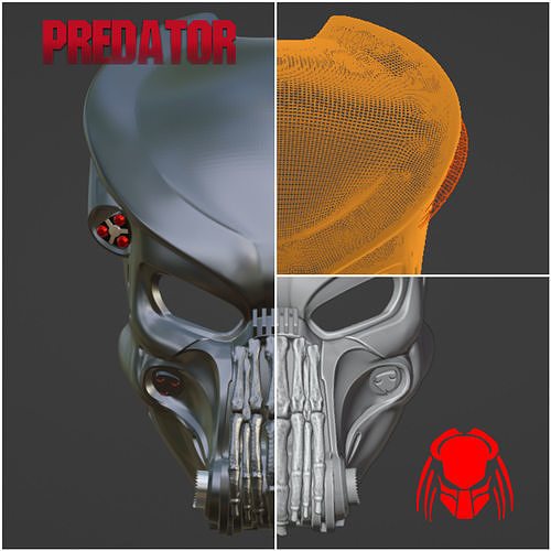 predator bone grill mask avp alien facehugger xnomorph helmet cosplay armor skin games toys 3D print model - Mito3D