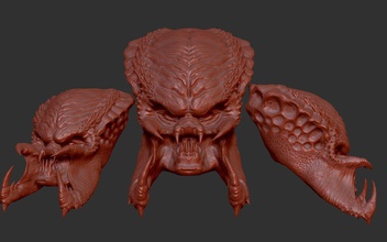 depredador pred yatuja cosplay 3dprint 3d extraterrestre película máscara cabeza busto cara bonita juegos juguetes 3d print model - Mito3D