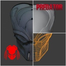 predatore maschera cacciatore casco armatura cosplay alieno xenomorfo facehugger fang moda 3d print model - Mito3D