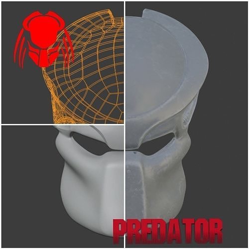 prédateur masque jungle chasseur 87 casque armure cosplay extraterrestre xénomorphe facehugger classique tueur mâchoire bête film mode 3D print model - Mito3D