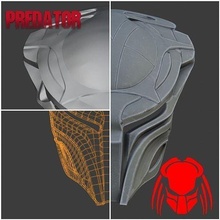 depredador máscara falange casco armadura cosplay extraterrestre xenomorfo abrazador colmillo cabeza moda 3d print model - Mito3D