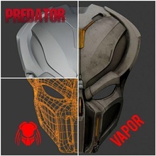 depredador máscara vapor casco armadura cabeza cosplay disfraz piel extraterrestre xenomorfo abrazador moda 3d print model - Mito3D