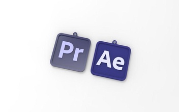 premiere pro effects icon 3d printable keychains text adobe designing symbol font 3dprint hobby diy 3d print model - Mito3D