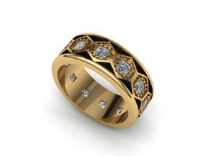 prences cut ring jewelry precious shining gem gold platinum silver printable jewel diamond fashion finger valentine brilliant luxury beauty brillant love rings 3d print model - Mito3D