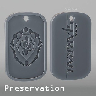 preservation dogtag honkai star rail cosplay game talisman accessories amulet medalion dogtad keychain games toys 3d print model - Mito3D
