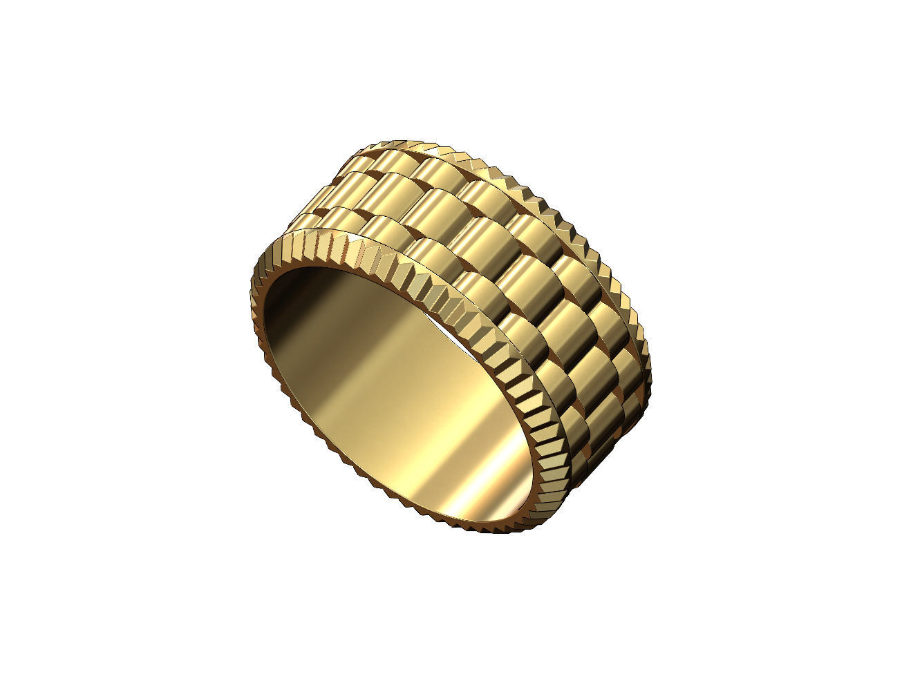 presidencial reloj enlace banda us talla 7to11 anillo joyería joya imprimible oro plata libra esterlina lujo clásico rolex suizo caballeros hombres costoso anillos 3D print model - Mito3D
