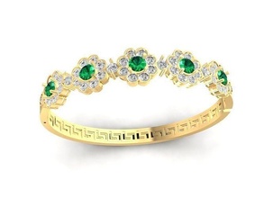 pretty flower bangle 1204 jewelry fashion accessories gold diamond woman women design bracelets 3d print model - Mito3D