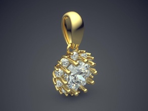 muito elegante diamante pingente de detalhes jóias ouro jóia pingentes casamento o engajamento brilhantes cad gem platina printable prata detalhe design 3d print model - Mito3D