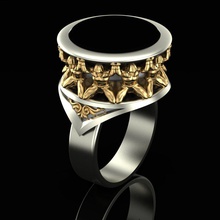 los sacerdotes del culto de anillo la joyería oro plata imprimible joya gem sterling moda onyx y belleza impresión el atlante monjes bruja a anillos 3d print model - Mito3D