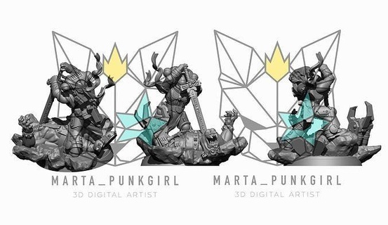 primaire boi tue ork octobre 2022 1 Marta punkgirl Jeux jouets planche 3d print model - Mito3D