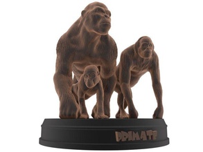 primas druckbar gorilla orang utan affe säugetier safari zoo wild tier natur drucken spielzeug spielzeuge real realistisch statue banane kunst skulpturen 3d print model - Mito3D