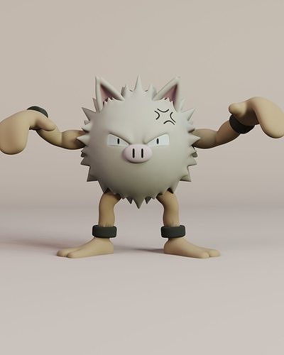 primeape jogos brinquedo açao Pokémon anime Japão tokio desenho animado arte manga fofa casa colecionável escultura personagem mankey brinquedos 3D print model - Mito3D