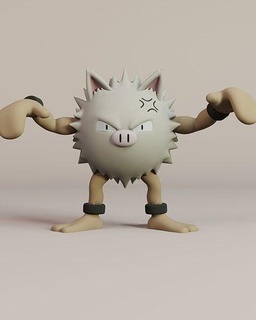 primeape game toy action pokemon anime japan tokio cartoon art manga cute home collectible sculpture character mankey games toys 3d print model - Mito3D