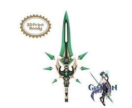 primordial jade spear - genshin impact cosplay xiao costume weapon polearm zhongli fashion games toys 3d print model - Mito3D