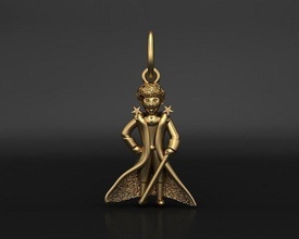 prince pendant figure art cute principito piccolo kleine prinz jewelry 3dprint baserelief sculptures printable jewel necklace pendants 3d print model - Mito3D