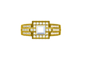 princess bridal ring wedding gold diamond jewellery jewelry rings 3d print model - Mito3D