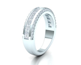 Prinzessin Kanal Rahmen Ring Juwel Engagement Hochzeit Schmuck Diamant Silber engagem Gold Mode Sterling Weiß brillant Saphir Schönheit Ringe 3d print model - Mito3D