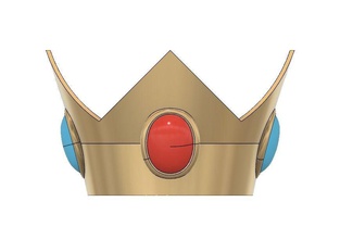 princess peach crown costume cosplay cosplayer castle prop accessory fashion peacher game gaming female head 3d print model - Mito3D