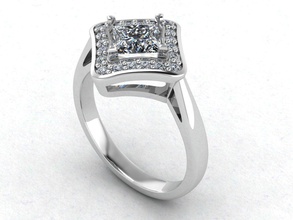 princesa cortar diamantes noivado anel ouro diamante jóia gema precioso joalheria jóias brilhante pedra preciosa gemas facetas cortes joias argolas 3d print model - Mito3D