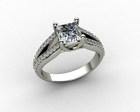 princesa cortar noivado argolas ouro diamante anel casamento branco prata joalheria platina prototipagem moda esterlina brilhante gema 3d print model - Mito3D